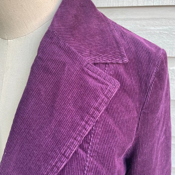 Women's Purple Corduroy Blazer - Picture 3 of 4